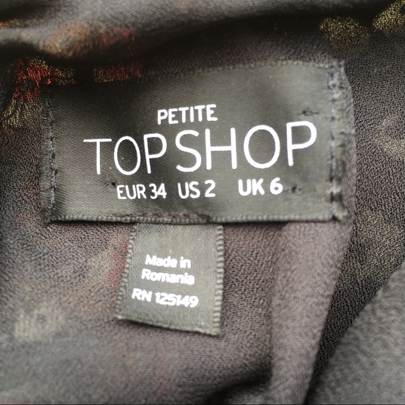 TopShop Petite floral flower print romper size 2 - Picture 5 of 6